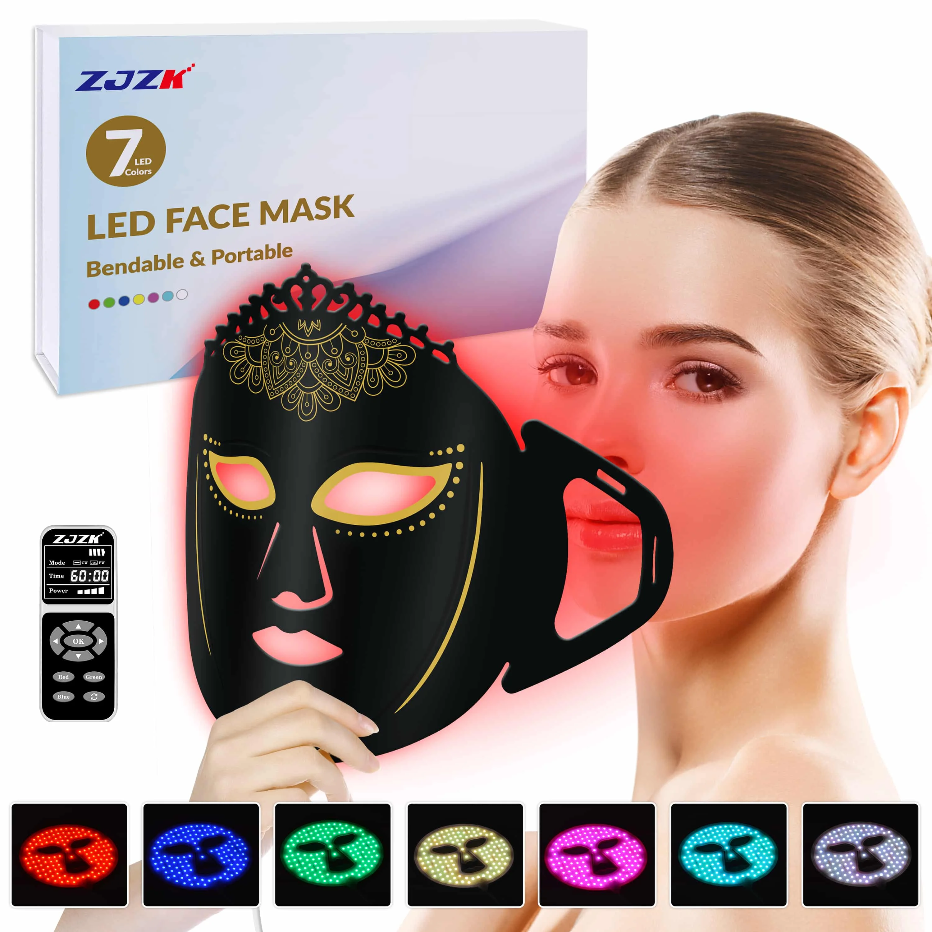 Dawfek Led Rood Licht Therapie Mask360 Stuks Leds Led Licht Behandeling Masker Voor Kalmte Huid Acne Vermindering Huidverzorging Vervagen Littekens Rimpels