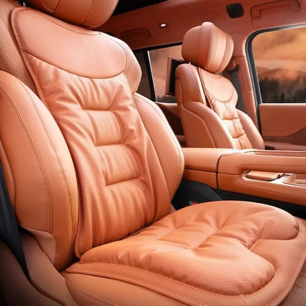 

Non-slip Car Leather Cushion Soft Universal Ventilated Four-season Cushion Cotton Good Breathability Auto Seat Cushion Travel