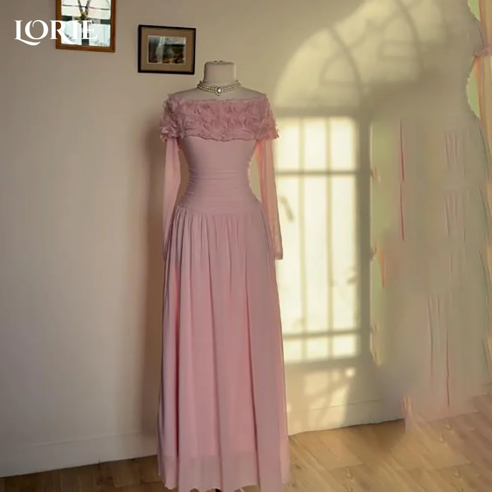 

LORIE Modest Crepe Evening Dresses Elegant Cool Deep High Collar Corset Mermaid Arabia Prom Gown Ruffle Party Dresses Customized