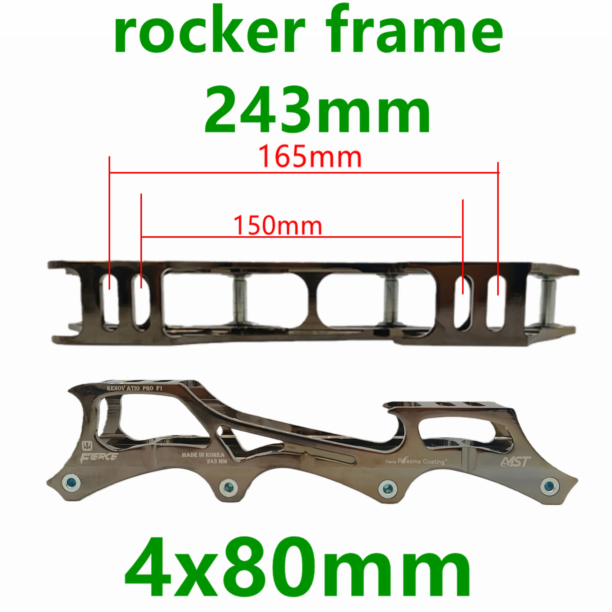 Rama rolkarska typu rocker, rozstaw osi 219mm, 4x72mm, 231mm, 239mm, 243mm — zdjęcie 5