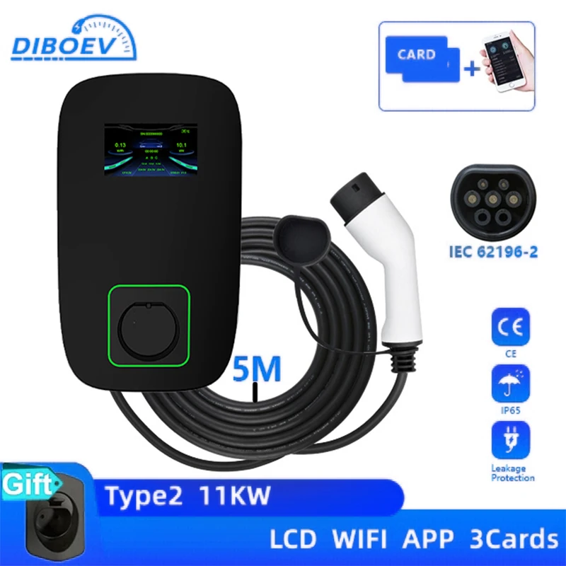 DIBO EV Electric Car Charging Station 22KW Use Directly EV Charger Type 2/Type 1/GBT EV Wallbox Chargers EVSE Wallbox 11KW 7KW