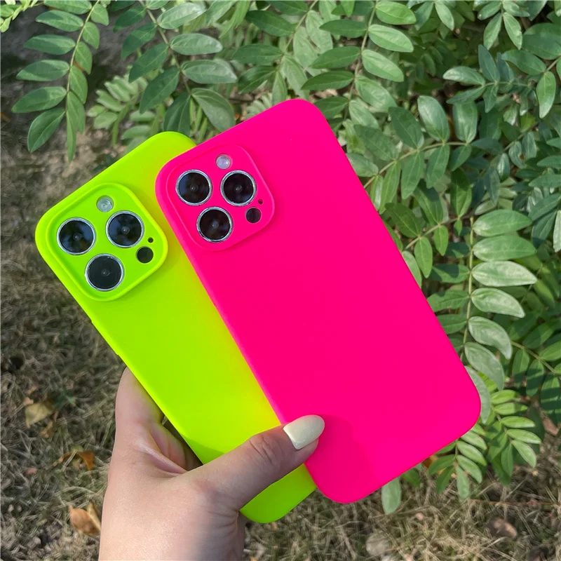 Funda de Silicona Líquida Fluorescente para iPhone 18 Pro 17 Pro 16 15 Pro Max, Carcasa de Neón para iPhone 14 13 7 8, Fundas para iPhone 12 11 13 Pro Max