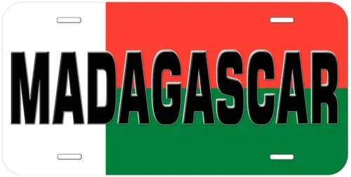 Madagascar Flag with Country Name Novelty Car Tag License Plate Aluminum