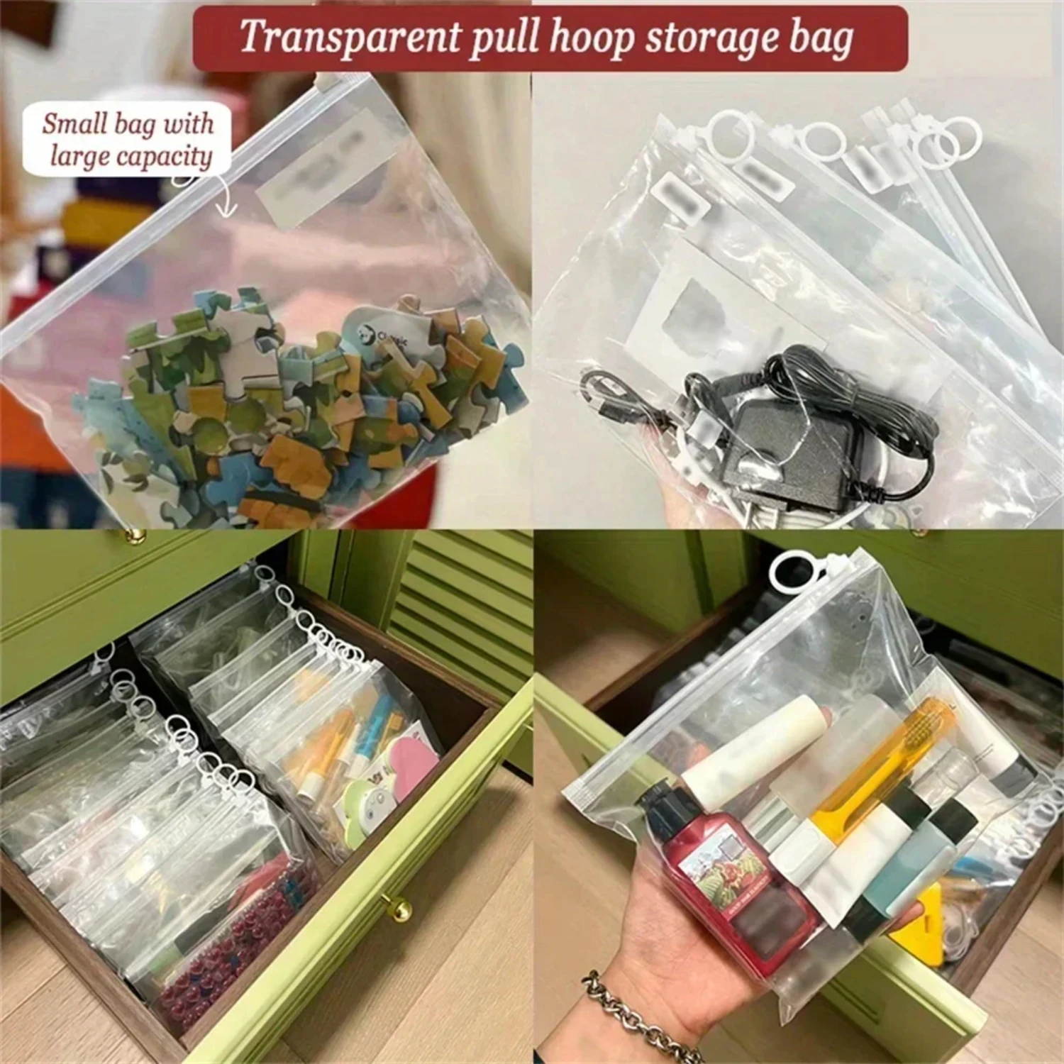 20pcs Matte Portable Custom Waterproof Frosted Clear Plastic Package Cloth Travel Zipper Lock Self Seal Door locks Esp