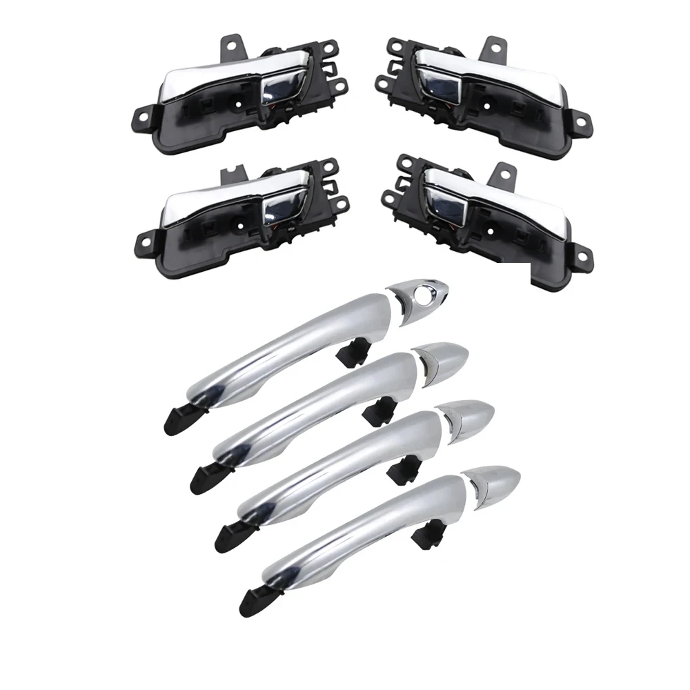 8PCS CHROME EXTERIOR  CHROME INNER DOOR HANDLE FOR HYUNDAI SONATA2011 2012 2013 2014