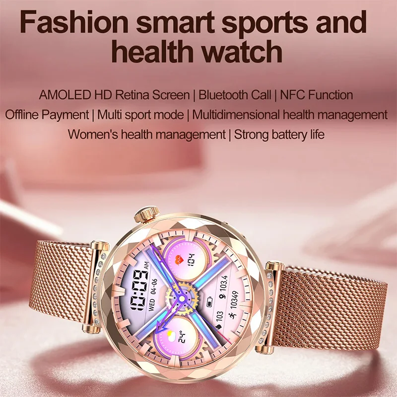 HK88 Smart Watch Women Luxury Ladies Smartwatches Bluetooth Call Digital Wrist Watches Fitness Bracelet Women's Wristwatch Clock
