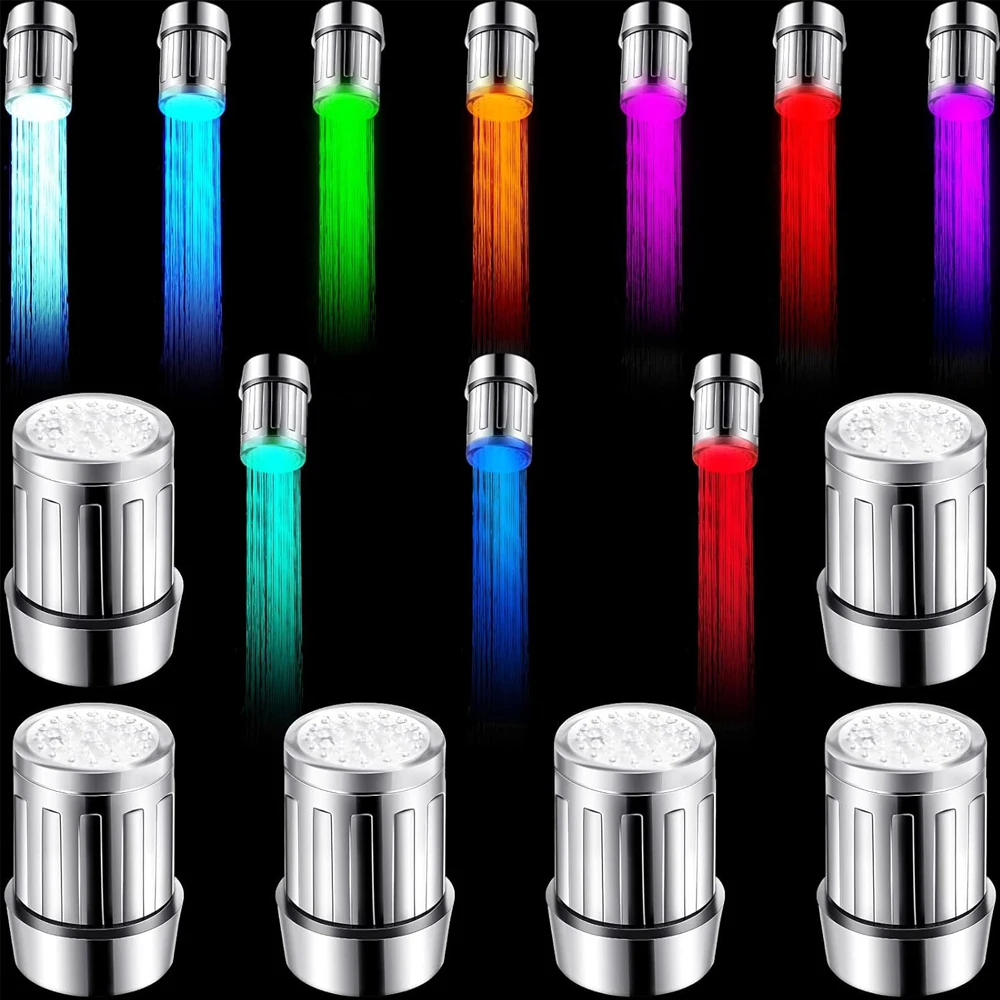 7-Color Change Automatically LED Faucet Head Glow Water Saving Stream Light Faucet Aerator Tap Nozzle for Kitchen Bathroom