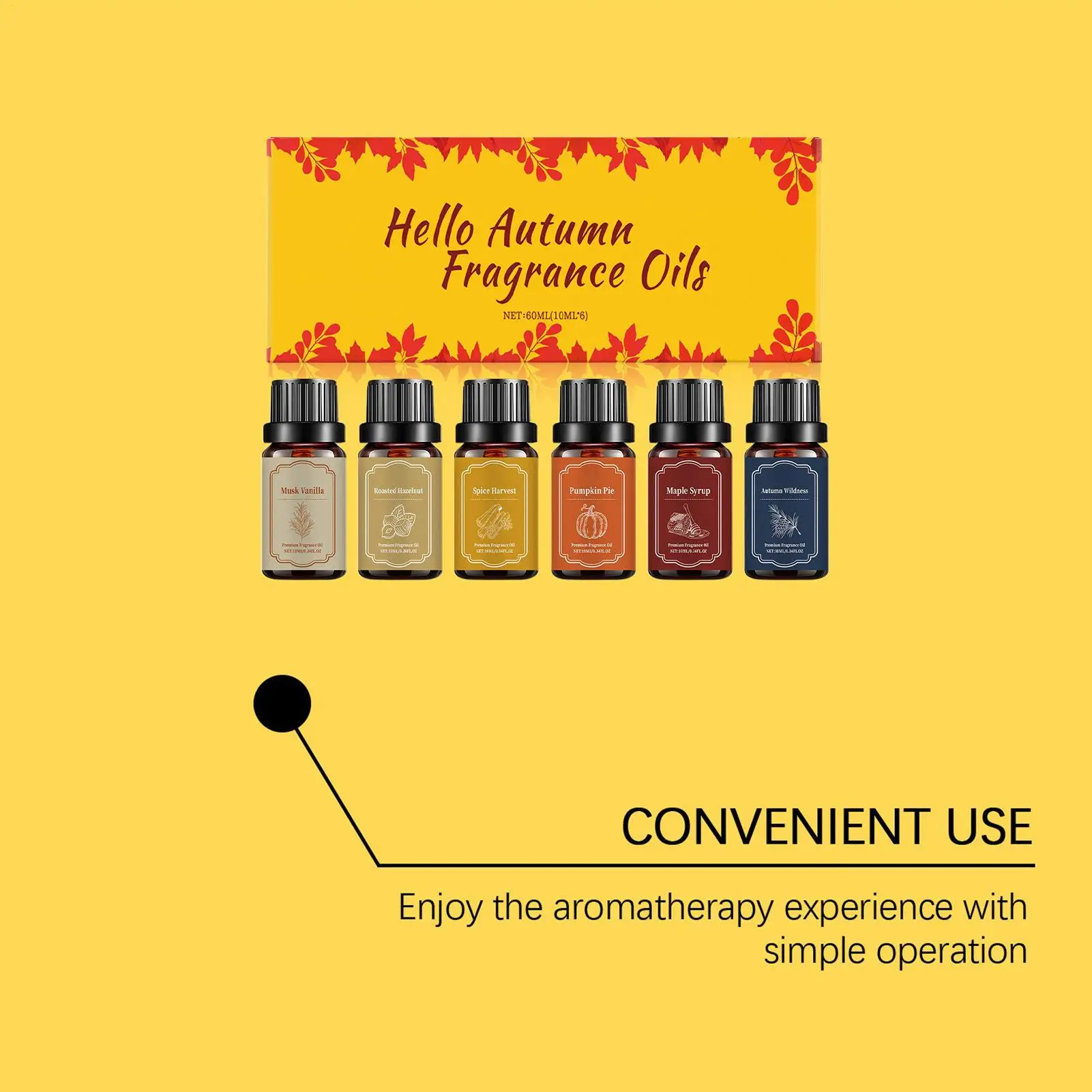 10ml Fall Scents For Candle Making 6pcs Cozy Fragrance Autumn Scented Diffuser Oils Set For Air Purifier Candle Making Living