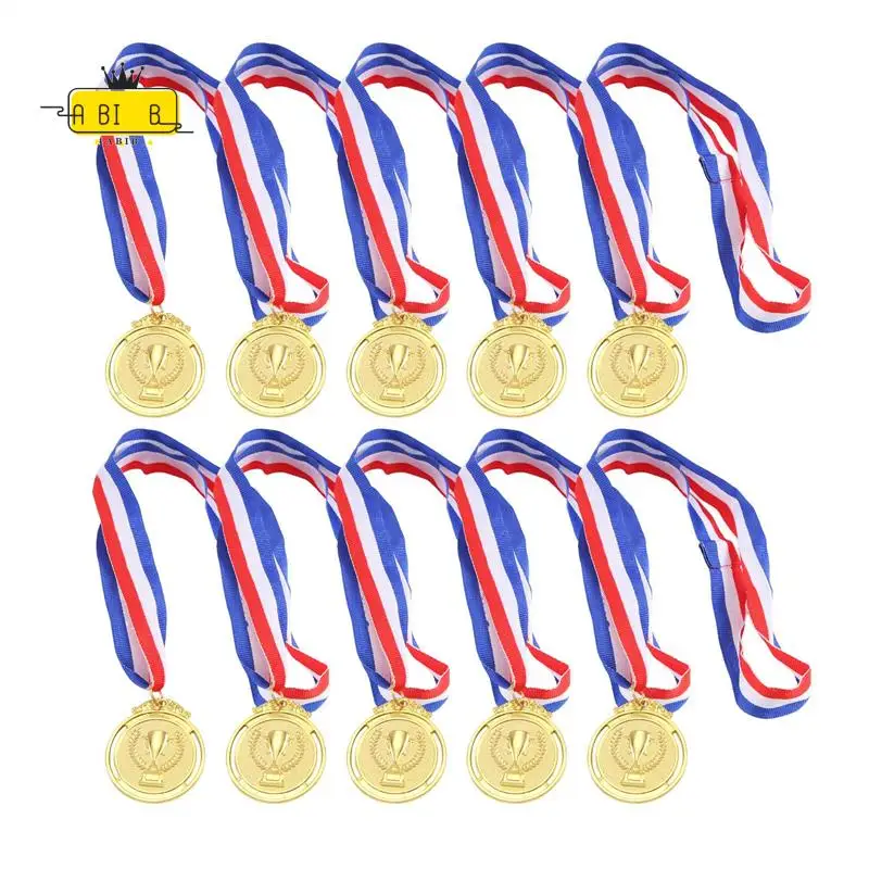 

ABIB -Metal Award Medals With Neck Ribbon Gold Silver Bronze Style For Sports Academics Or Any Competition