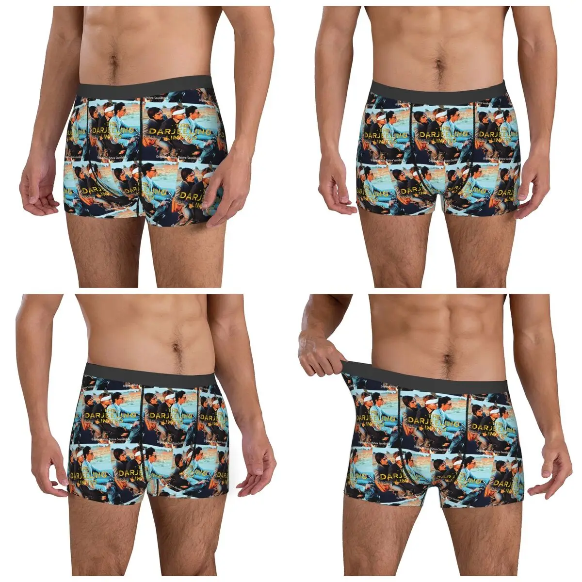 Boxer Underpants Shorts Wes Anderson - THE DARJEELING LIMITED Album Cover Panties Men's Ventilate Underwear for Homme Man  Gifts