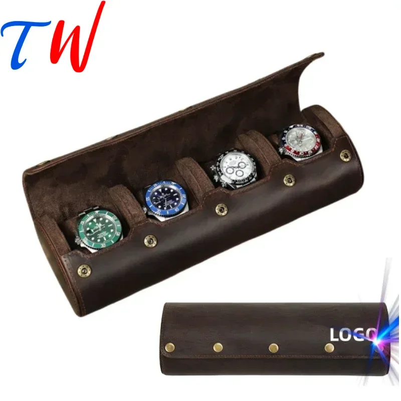 vintage-rivet-handmade-genuine-leather-watch-case-roll-4-slots-free-customization-logo-or-name-for-rlx-gift-watches-storage-box