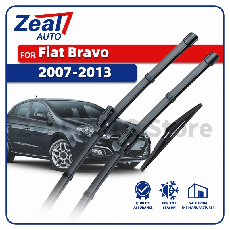 LHD Vorne Hinten Scheibenwischerblätter Für Fiat Bravo 2007-2013 2008 2009 2010 2011 2012 Windschutzscheibe 24 "18" 12 "Bürste Zubehör