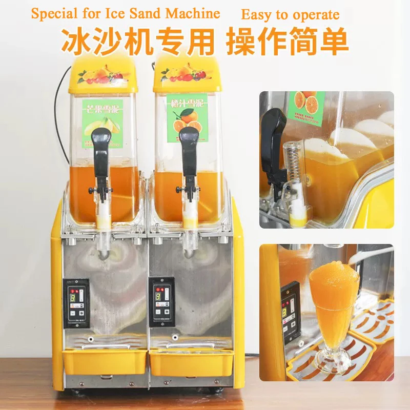 Snow Melter Commercial Double Cylinder Slush Machine Cold Drinking Machine Snow Smoothie Machine