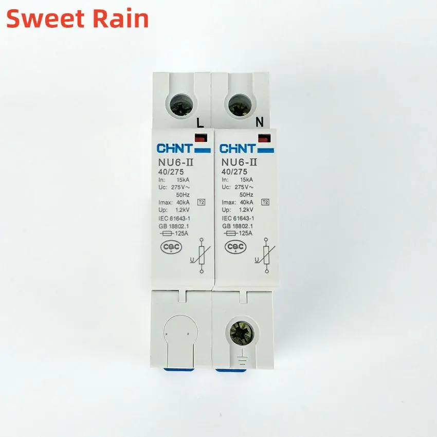 CHINT NU6-II 2P 15-40KA 275V Low-voltage Surge Arrestor NU6-II 2P 15-40KA 385V Surge Protector