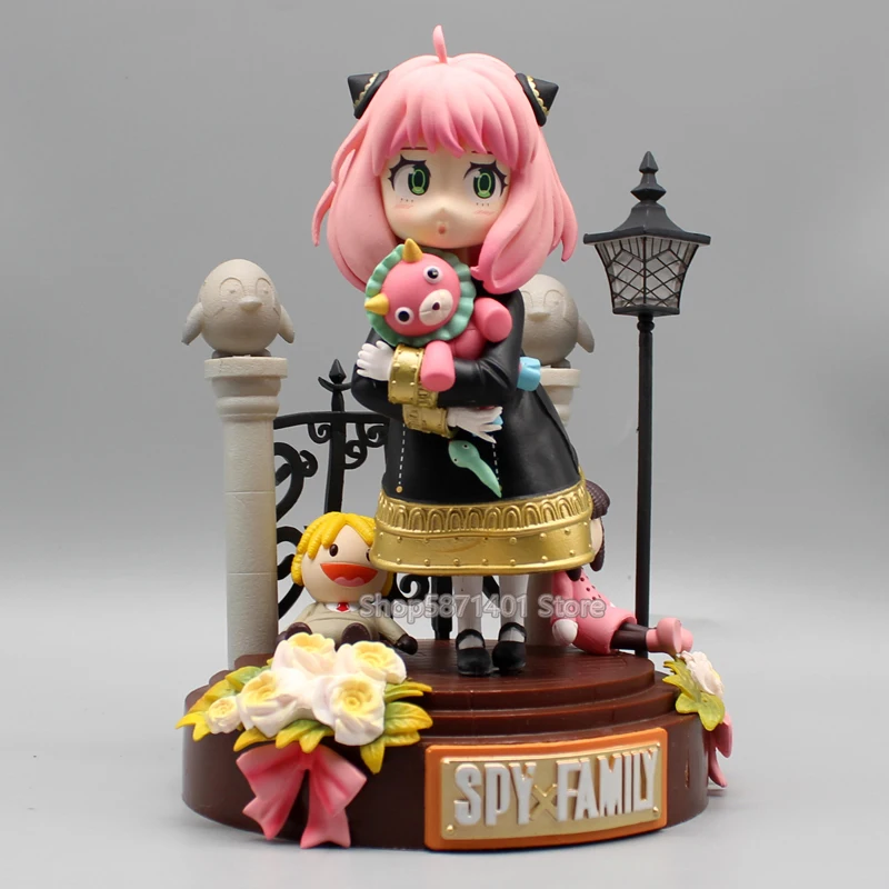 19cm Anime SPY×FAMILY Figures GK Anya Forger Action Figures Lighted Changeable Faces PVC Collection Model Toys Ornamen Gifts