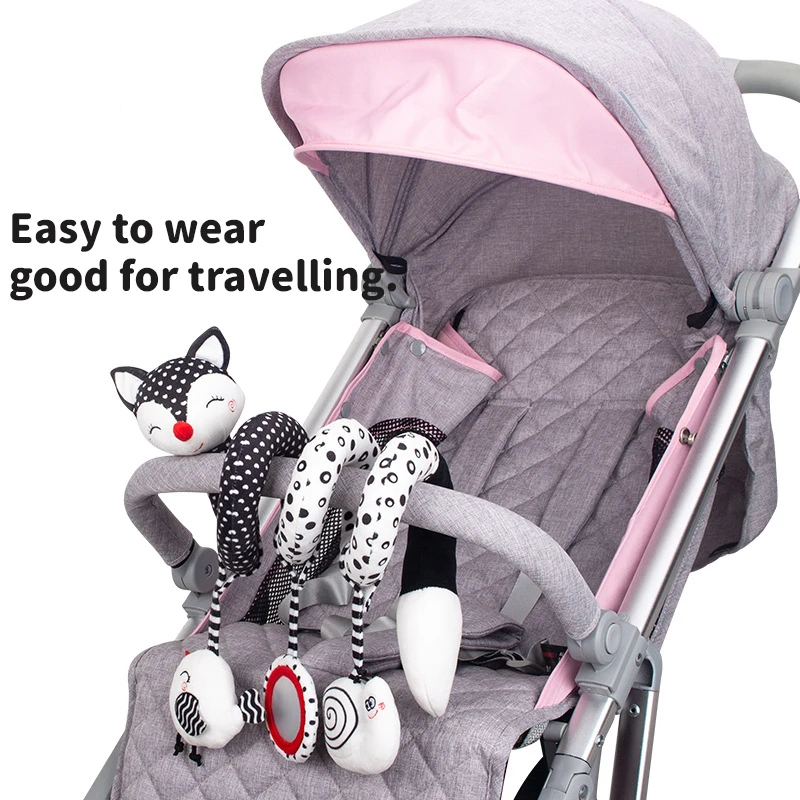 Baby Spiral Plush Toys Car Seat Toys Baby Crib Hanging Rattles Toys Baby Stroller and Crib Mobile Baby Activity Sensory Toy Gift