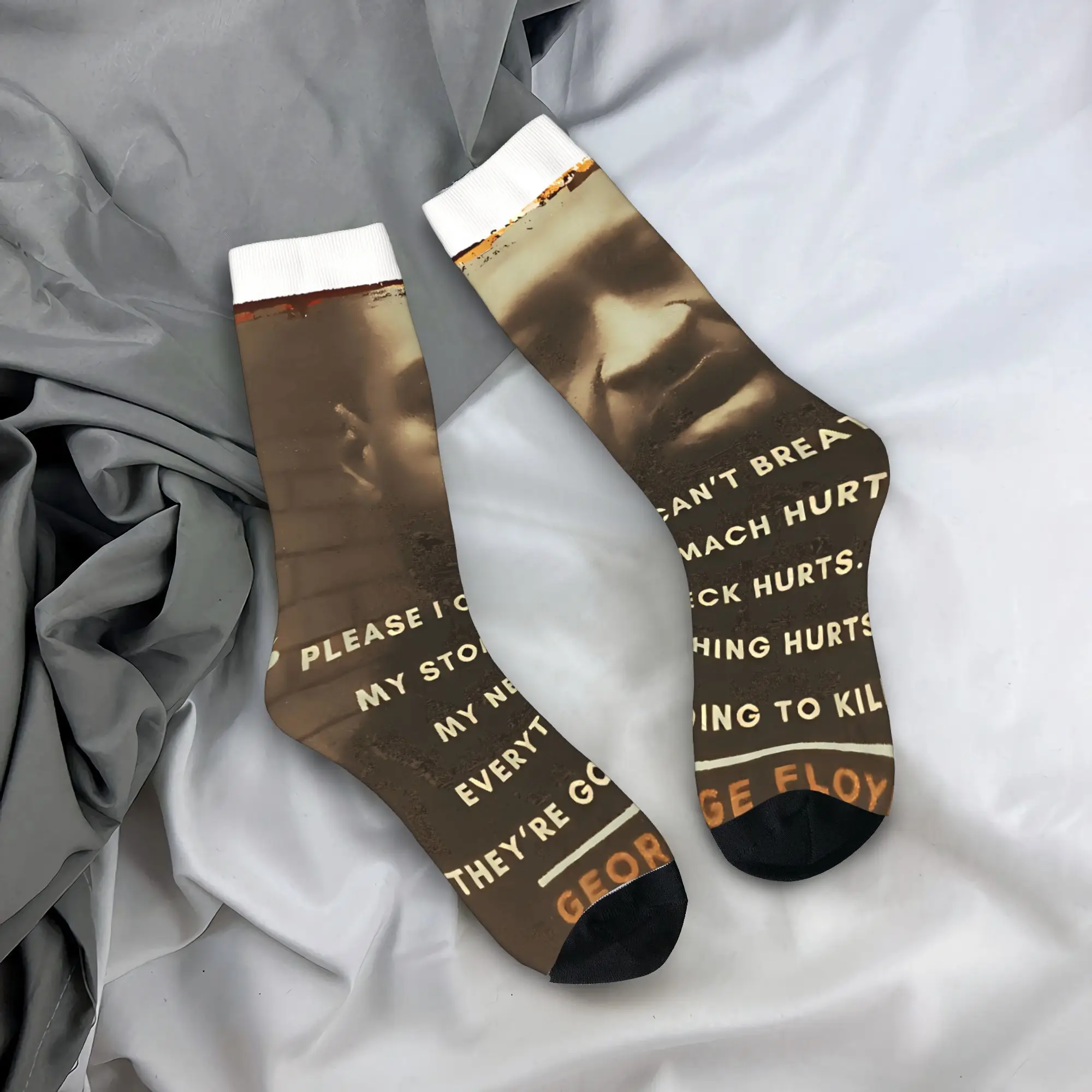 

Unisex Men Socks I CANT George Floyd Stockings Winter Modern Breathable Socks Design Skateboard Non Slip Socks