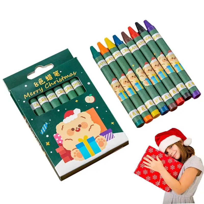 

Christmas Rainbow Pencils Crayons Christmas Party Favors Rainbow Crayon 8/12-Color Pencils School Office Supplies For Kids Teens