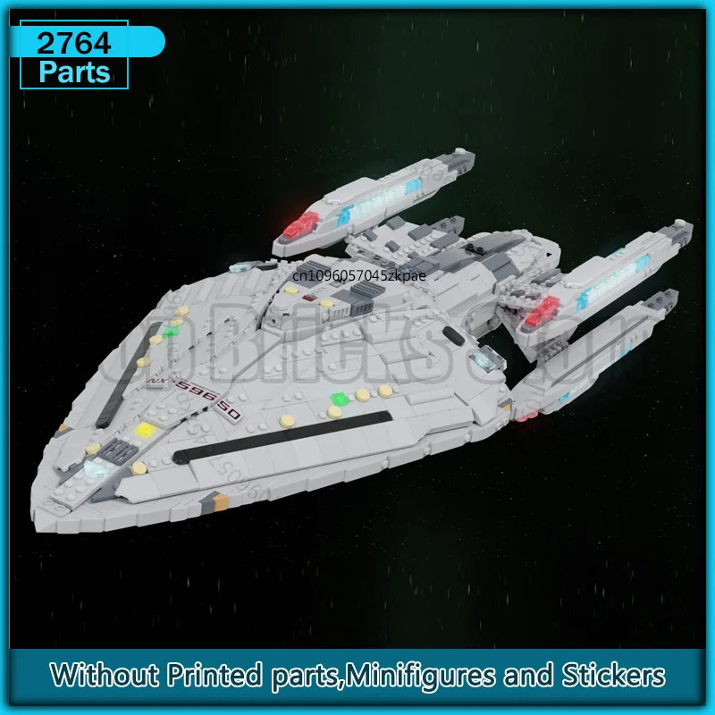 

Космическая битва, фильм Moc, строительные блоки USS Prometheus NX-59650, модель Starfighter, технология, сборка своими руками, креативные игрушки, рождественский подарок