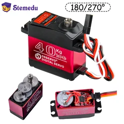 40KG 6V DS3240 Large Torque Digital Servo Motor 180/270 Degree Waterproof IP66 with 25T Servo Arm for RC Car Boat 1:8 Baja car