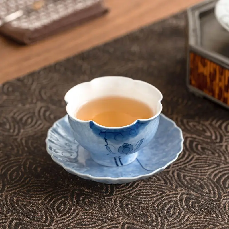 

Ceramic Hand-Painted Blue Lotus Master Cup Tea Set Tea Cup