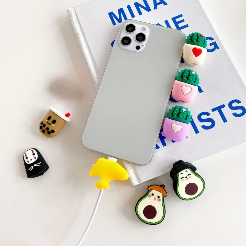 Bonito USB Cable Charger Wire Organizer, Silicone Cable Saver para iPhone, Carregamento Cord Protector, Data Line Protection