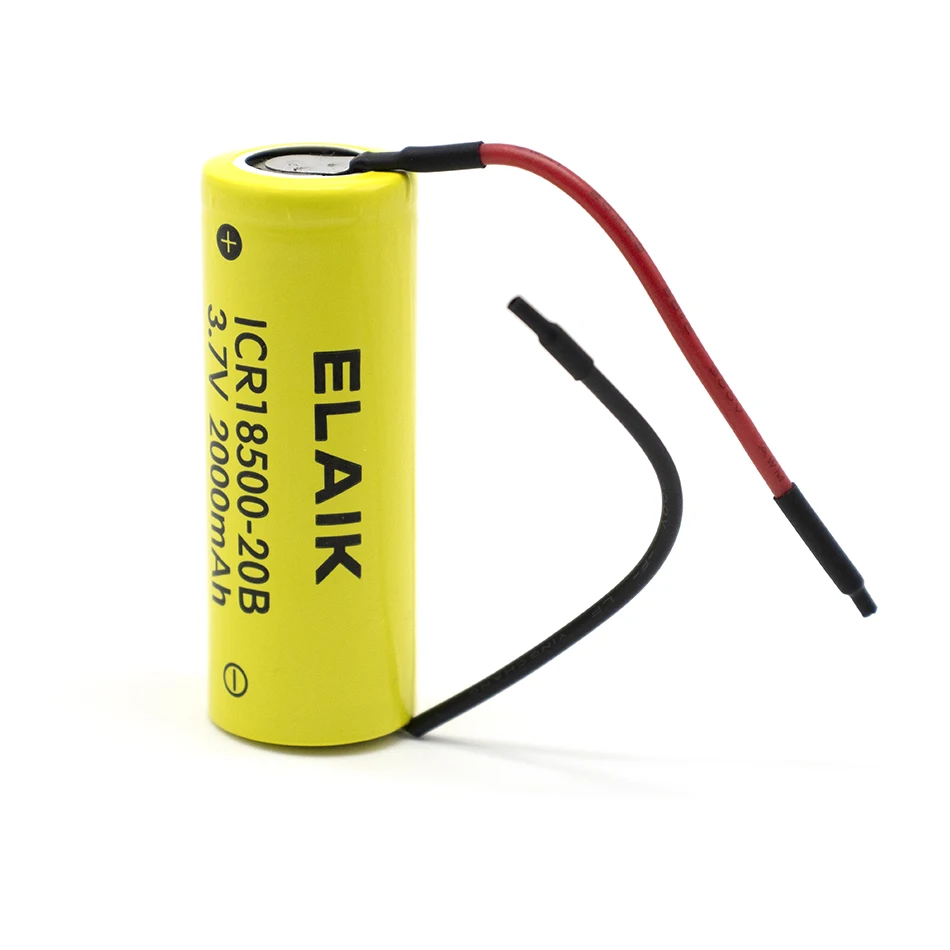 1-10  Flashlight battery, toy and DIY wire, brand new, high quality, 18500, 3.7V, 2000mAh, 100% original, 4.2V,