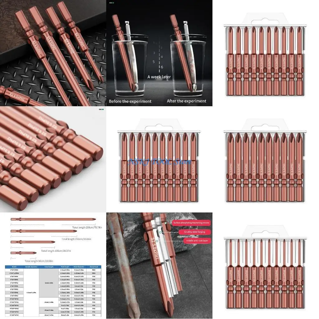

L8RC PH0 PH1 PH2 Batches Head Crossing Screwdriver Hardness Impacts Drill Bit