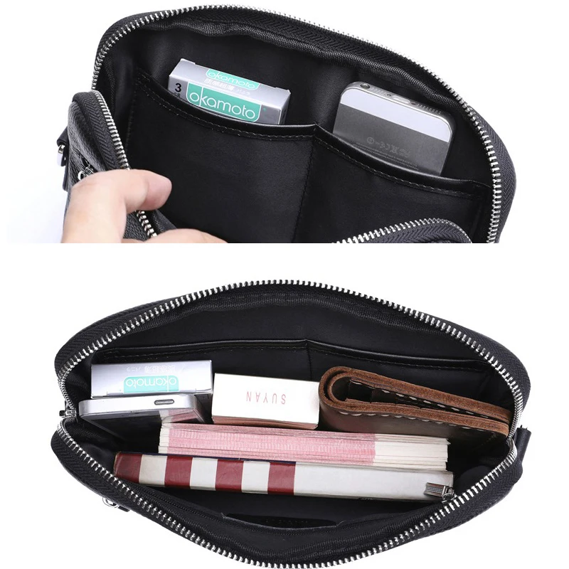 Wmnuo Brand Shoulder Bag Men Korean Genuine Cowhide Crossbody Messenger Bags For Man Designer Sling Bag Clutch Hand Bag Male