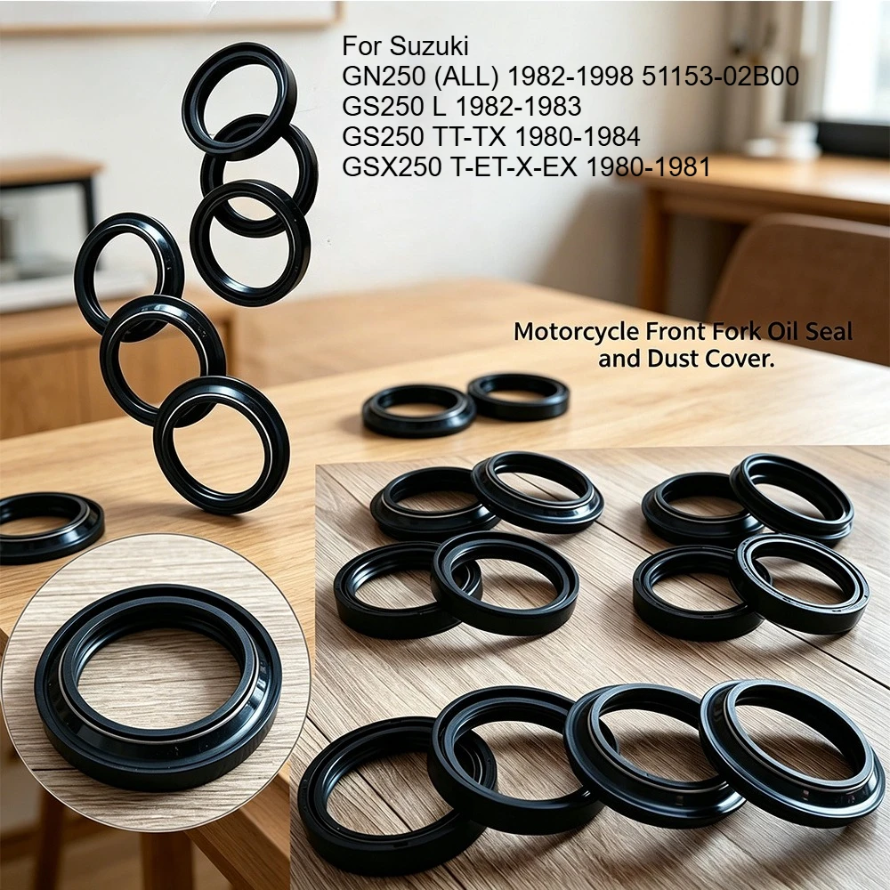 

4pc/8/16pc 33x46x10.5 Front Fork Dust Oil Seal For Suzuki GN250 ALL GSX GS GN 250 51153-02B00 GS250 GS250L GS250T GSX250 GSX250T