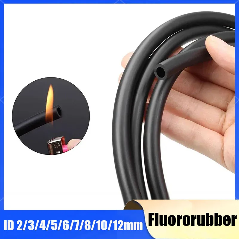 1M Fluorine Rubber Tubing Petrol Diesel Oil Hose Pipe Fuel Resistance Corrosion Resistance ID 2/3/4/5/6/7/8/10/12mm