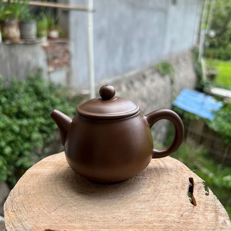 130CC Small Capacity Kung Fu Zisha Teapot Machine Made Hand Play Tea Pot Ball Hole Filter Chinese Pu \'er  Flower Black Kettle