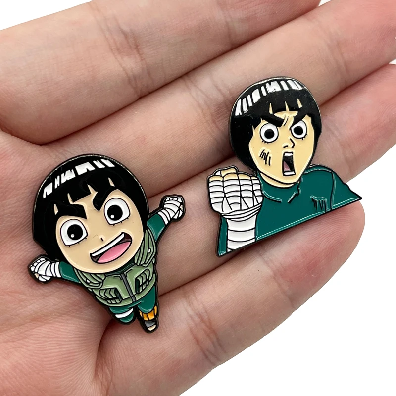 Naruto animação periféricos xiao li broche locke lee crachá saco de escola decorativo colar pino dos desenhos animados broche produtos atacado
