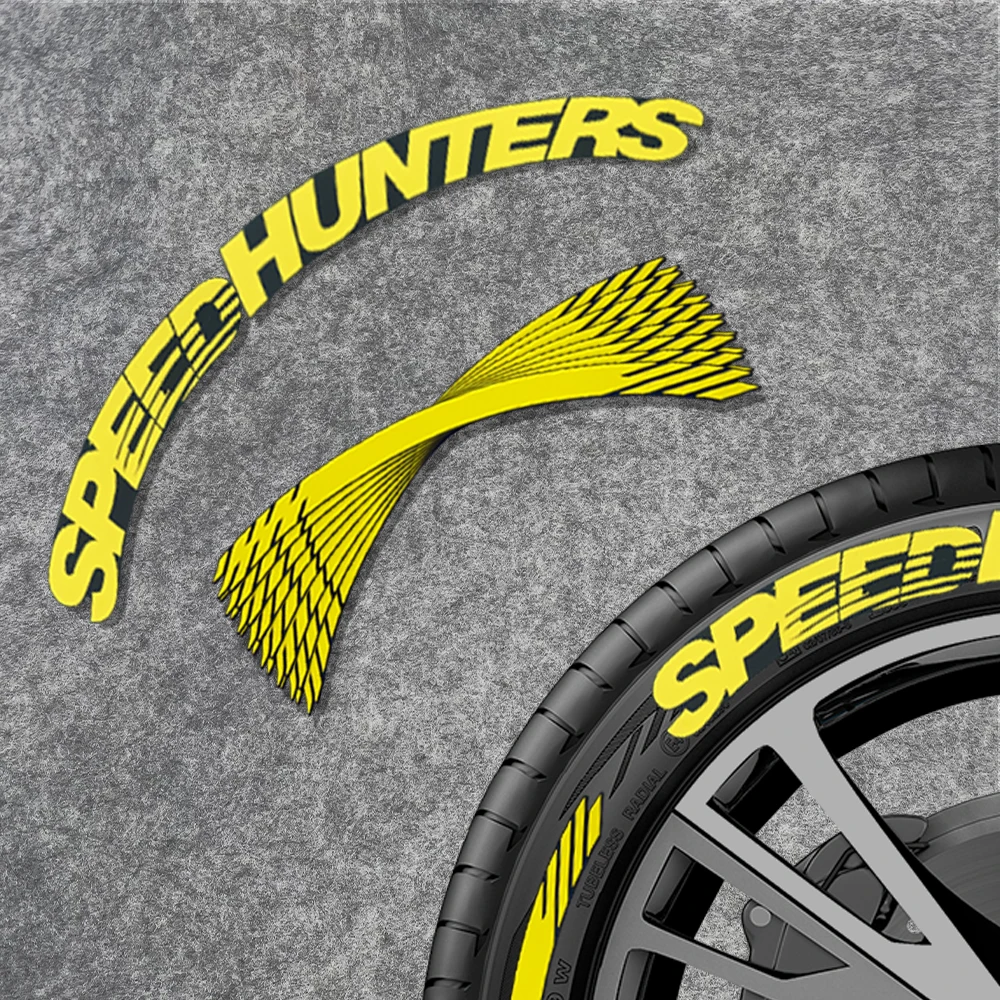 Car Tire Decals Car Tuning Universal 3D Permanent PVC Joined Tire Decor Stickers SPEEDHUNTERS Label Letters for 4 Tires