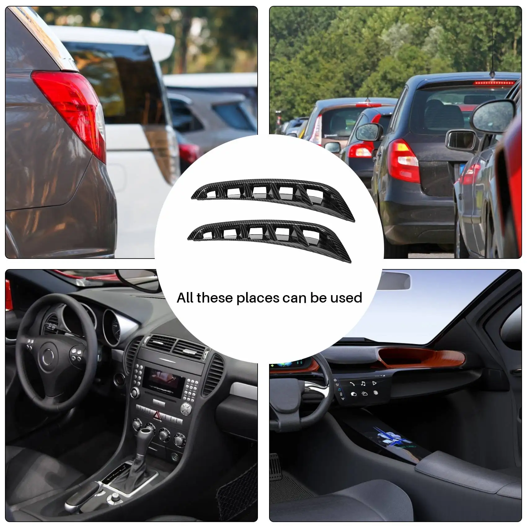 ABTU-Front Bumper Side Air Vent Spoiler Splitter Canard For Mercedes C Class W205 C63 C180 C200 C260 C300 C180L C200L 2019+