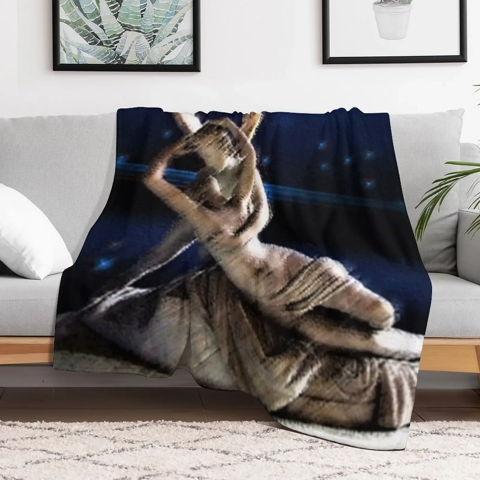 Cupid and Psyche amid Roman Starlight Painting by Jéanpaul Ferro. Throw Blanket Cute Plaid Nap Blankets