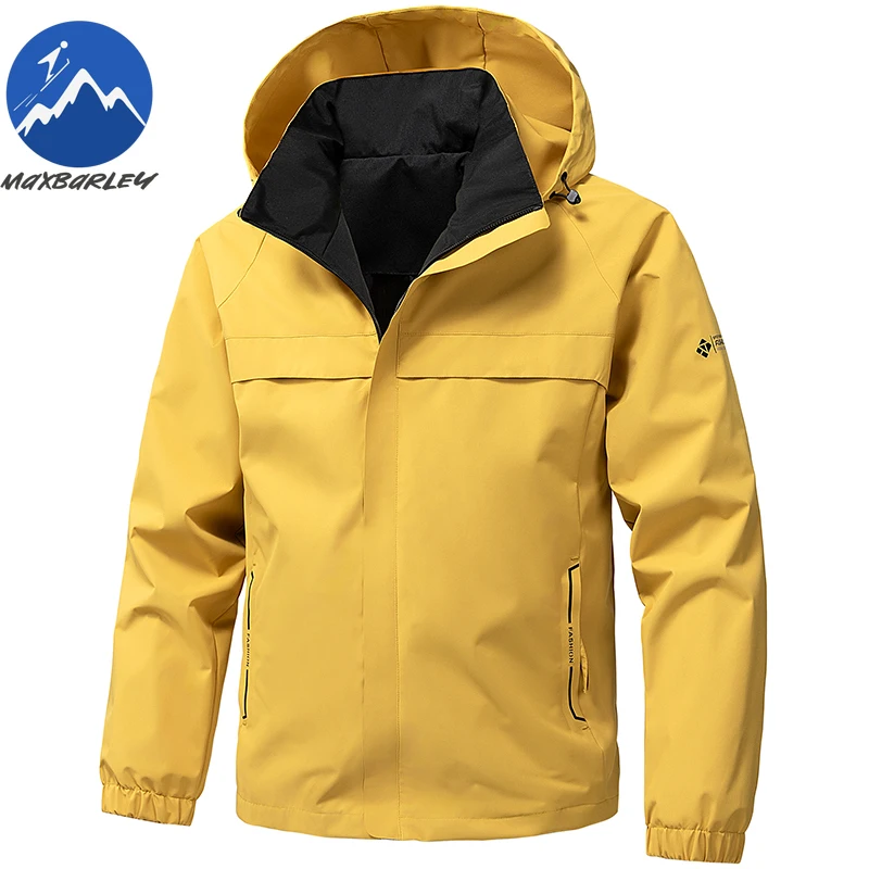 

Maxbarley Men Windbreaker Jacket Outdoor Camping Fishing Windproof Waterproof Hooded Coat Man Spring Autumn New Zipper Work Wear