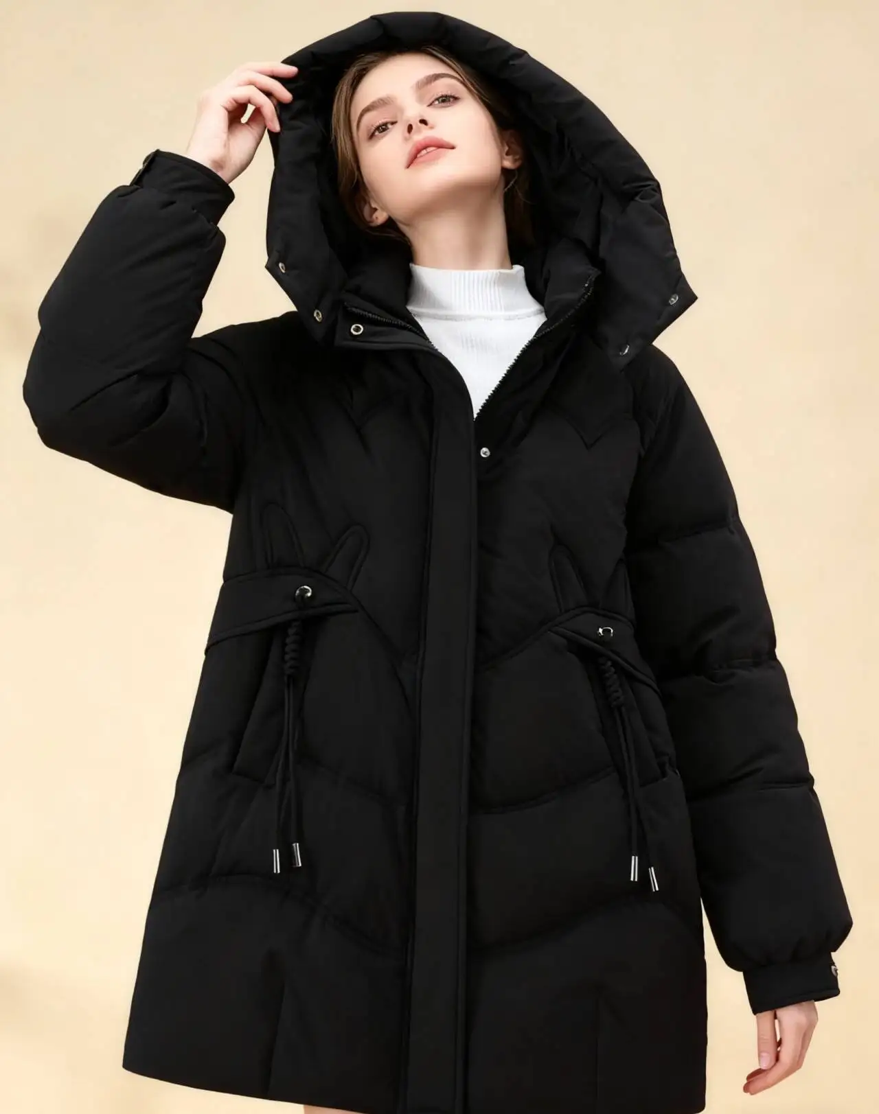 

Parkas Womens Unisex Fall Modal Blended Lined Slimming Extended Hem Preppy College Uniform Simple Comfortable Youthful Modern OL