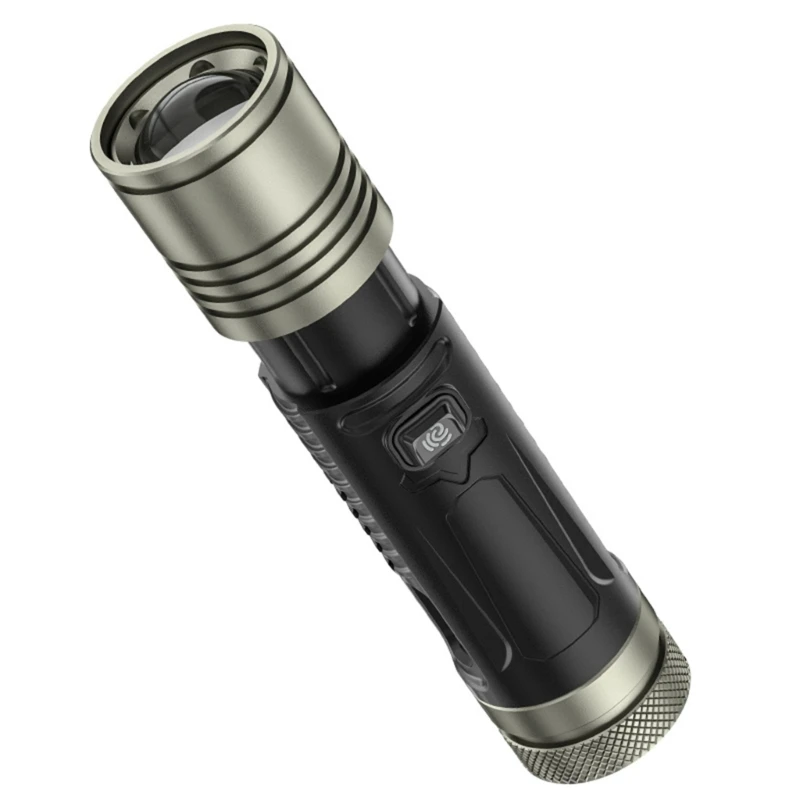 E15A Practical Flashlight Rechargeable Small Torch with Digital Display Type C Port