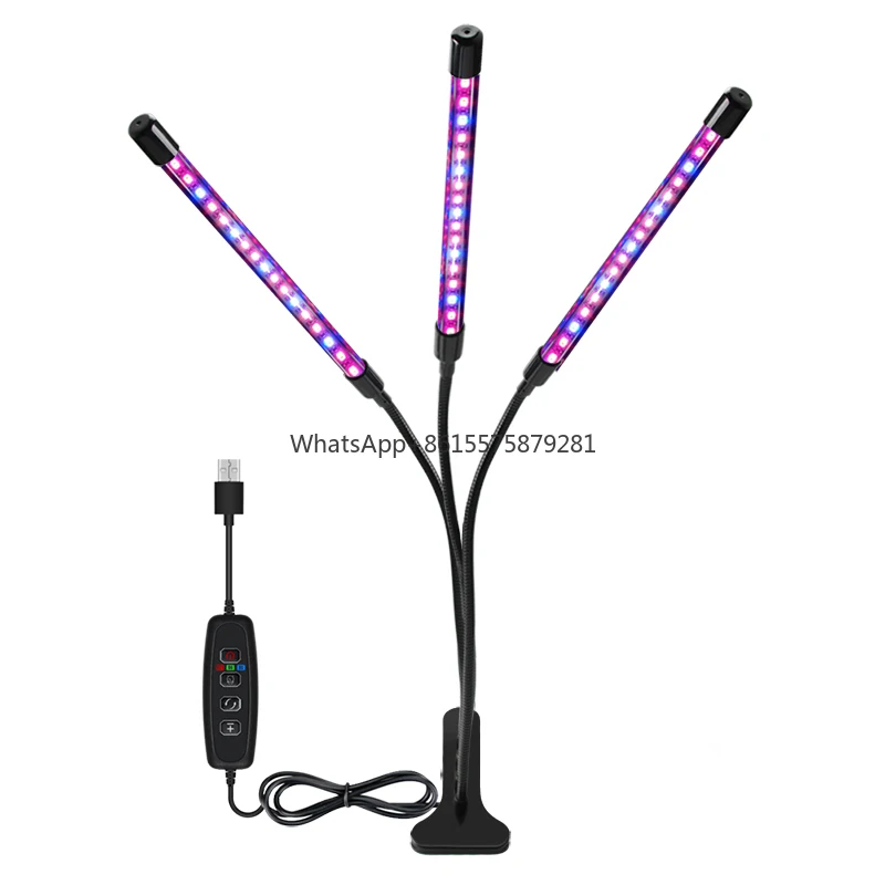 

Automatic 3/9/12h Timing 5 Levels Dimmable Flexible Gooseneck Portable Black Usb Led Grow Light for Indoor Plant Seedlings