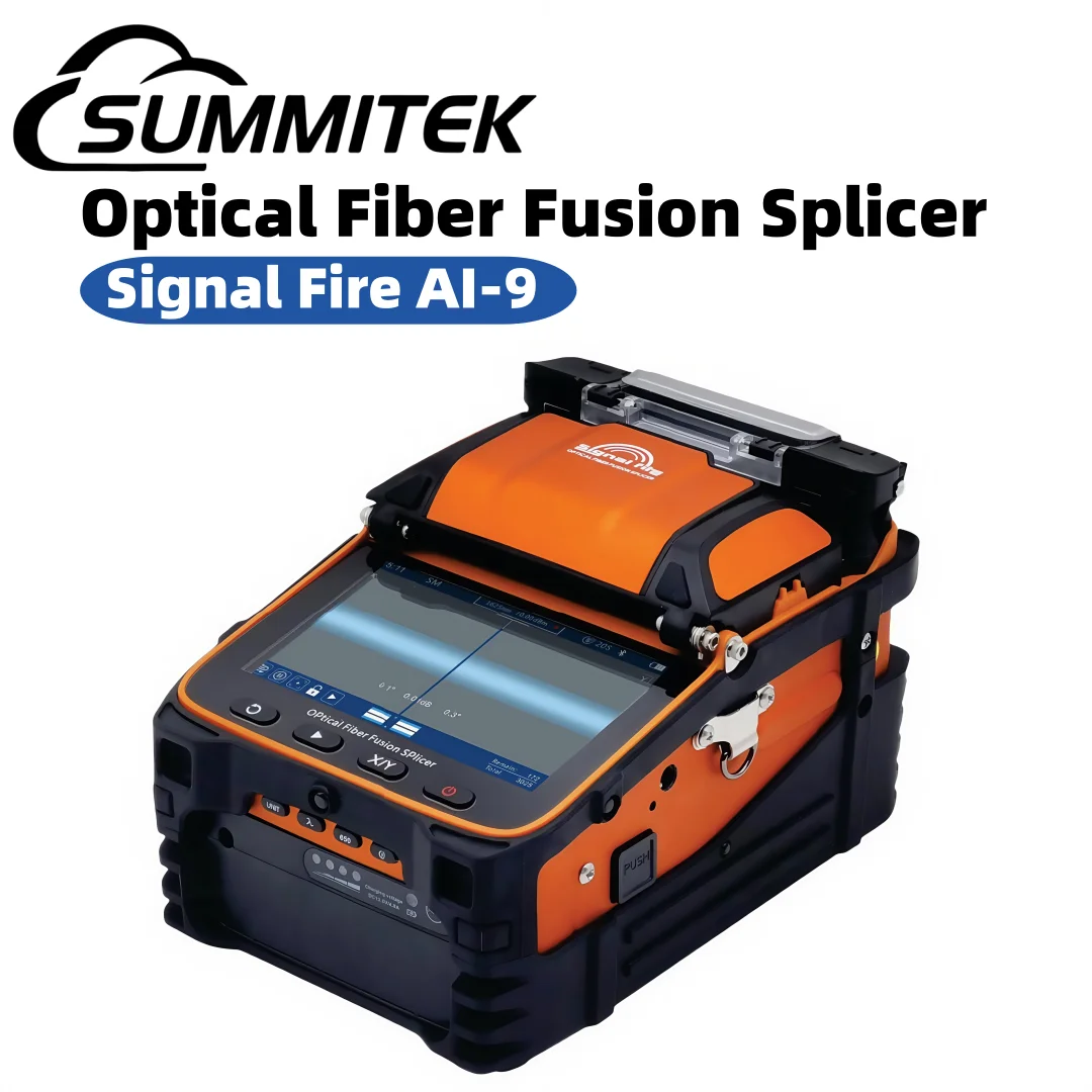 

SUMMITEK AI-9 Signal Fire SM & MM Multi-Language FTTH Fiber Optic Splicing Machine Optical Fiber Fusion Splicer 6 motor