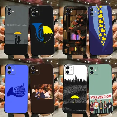 Come ho incontrato la custodia del telefono della tua madre per iPhone 15,14,13,12,11,Plus,Pro Max,XS,X,XR,SE,Mini,8,7 Cover nera in Silicone morbido