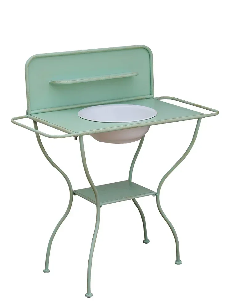 

Iron washbasin shelf, pastoral wrought iron flower pot shelf, gardening garden