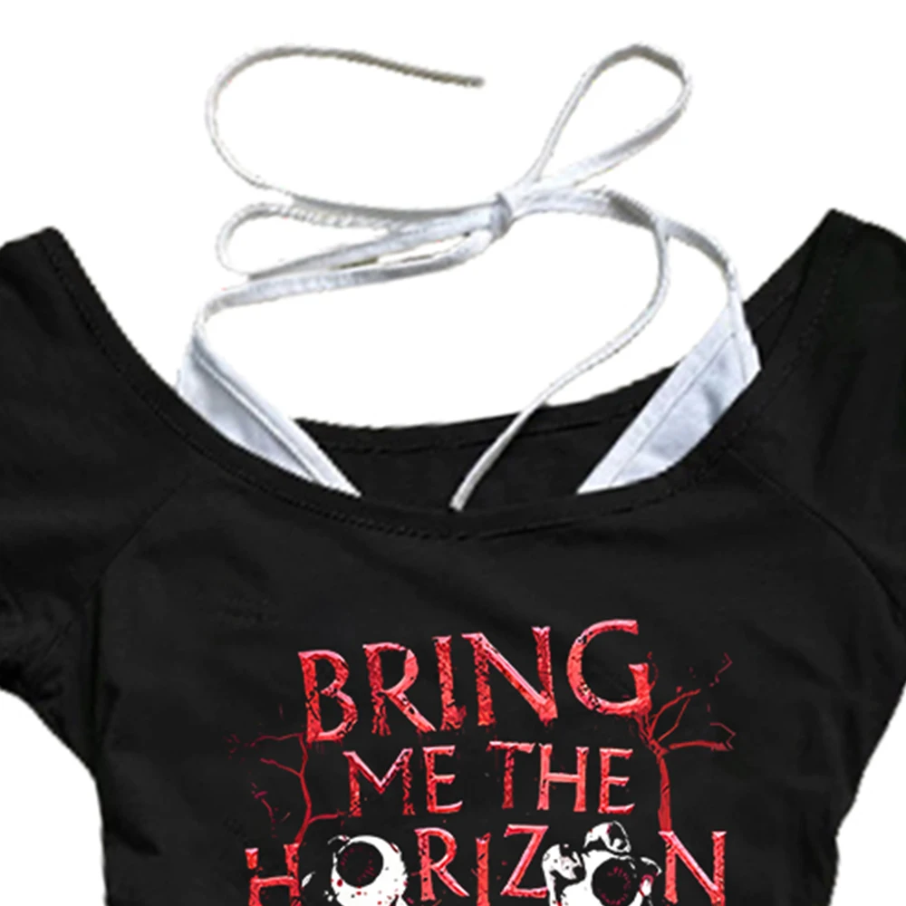 Vintage Grunge Casual Y2k Letter Gothic Dark Aesthetic Streetwear Short Sleeve T Shirts Back to 2000s Style Women Summer Tops