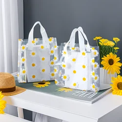 5pcs/set Daisy Flower Gift Bags Transparent Simplicity PVC Packing Bags Cute Casual Handbag Birthday Wedding Party Gift Bags