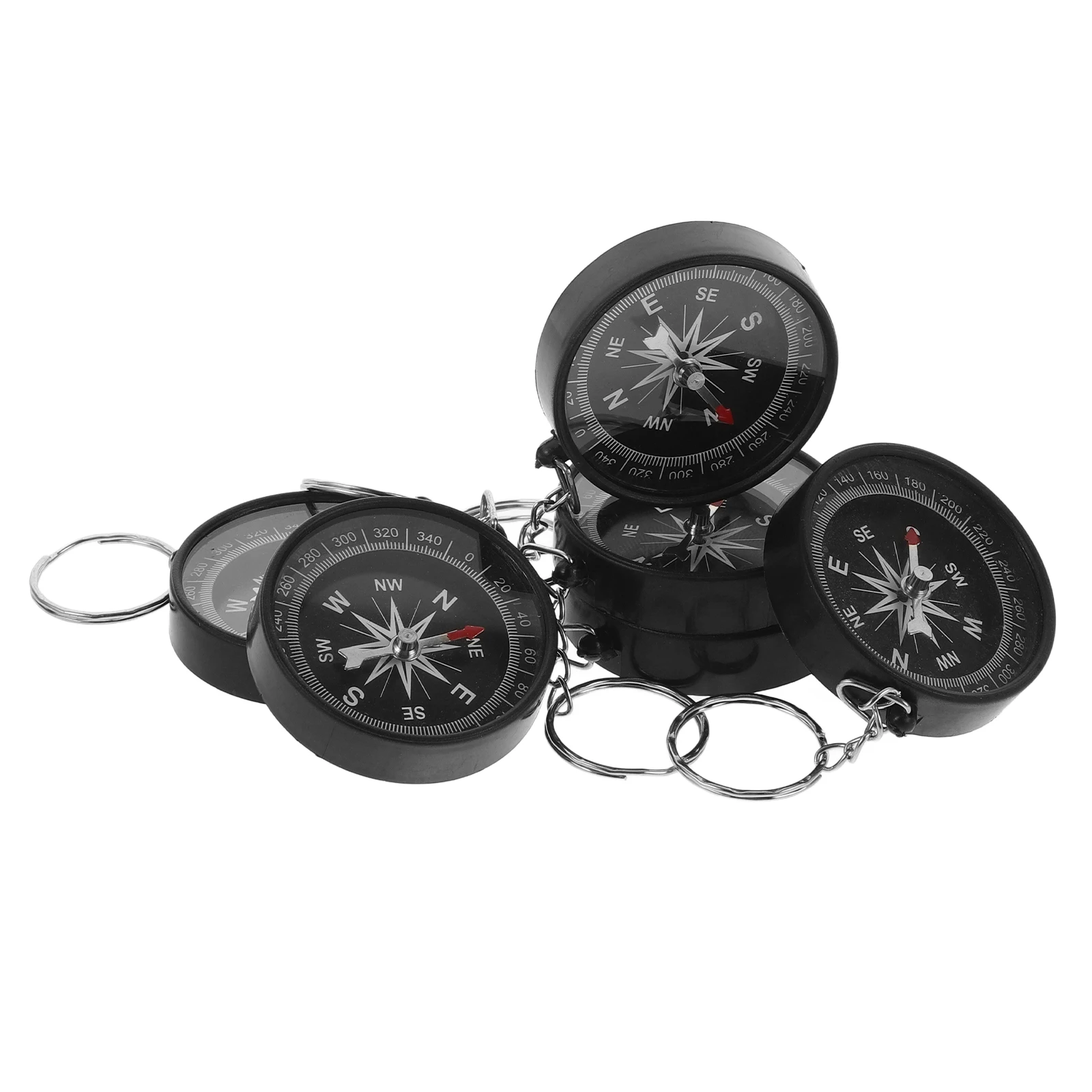

6pcs Compass Key Chain Keyring Decor Unique Creative Design Plastic Sturdy Material Elegant Gift Occasion Birthday Valentine