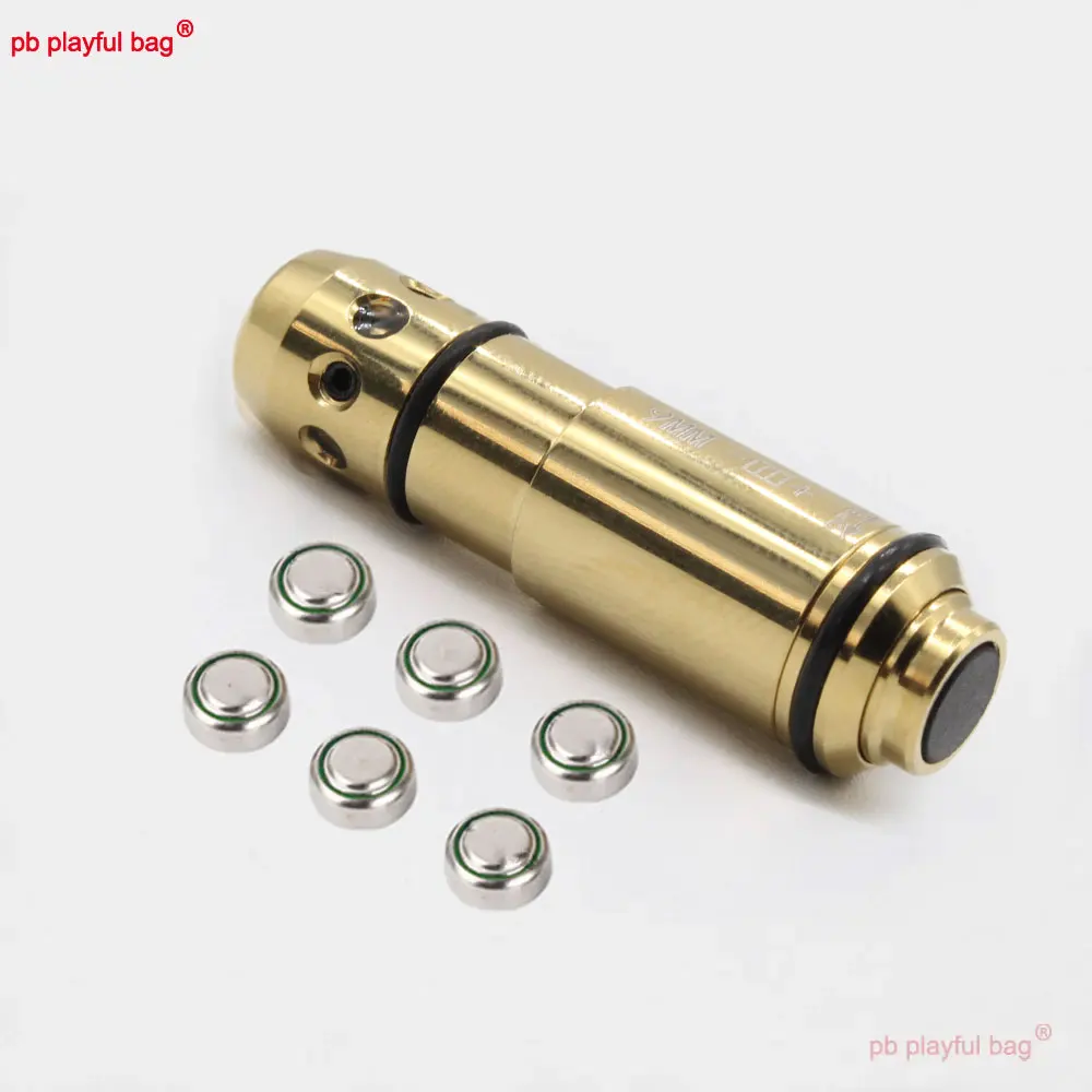 Outdoor Sport 9mm Cone Head Red Dot Sight Brass Training 2MW Laser Bullet 9*19mm Adult CS Game Launch Toy Accessories QG498