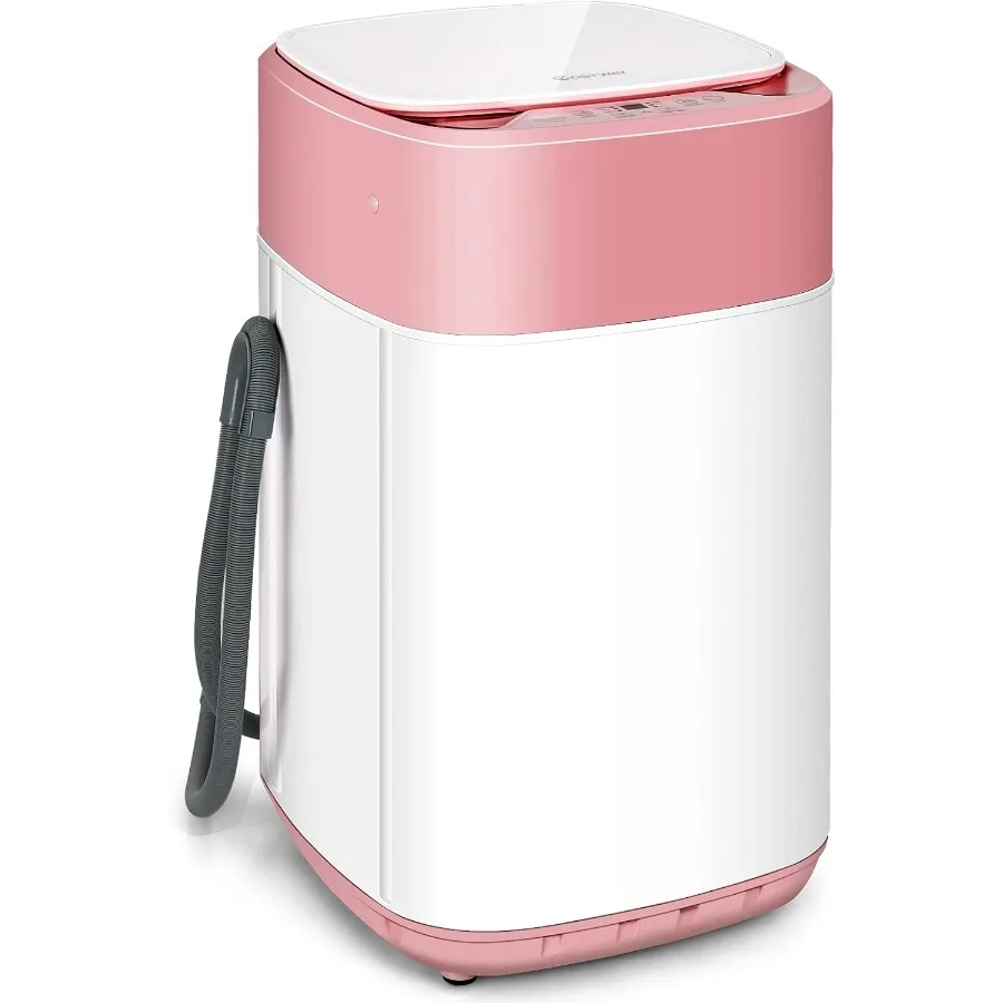 

Portable Washing Machine 8 Lbs Capacity with Built-in Drain Pump Compact Full-Automatic Laundry Washer Featuring 6 Programs and