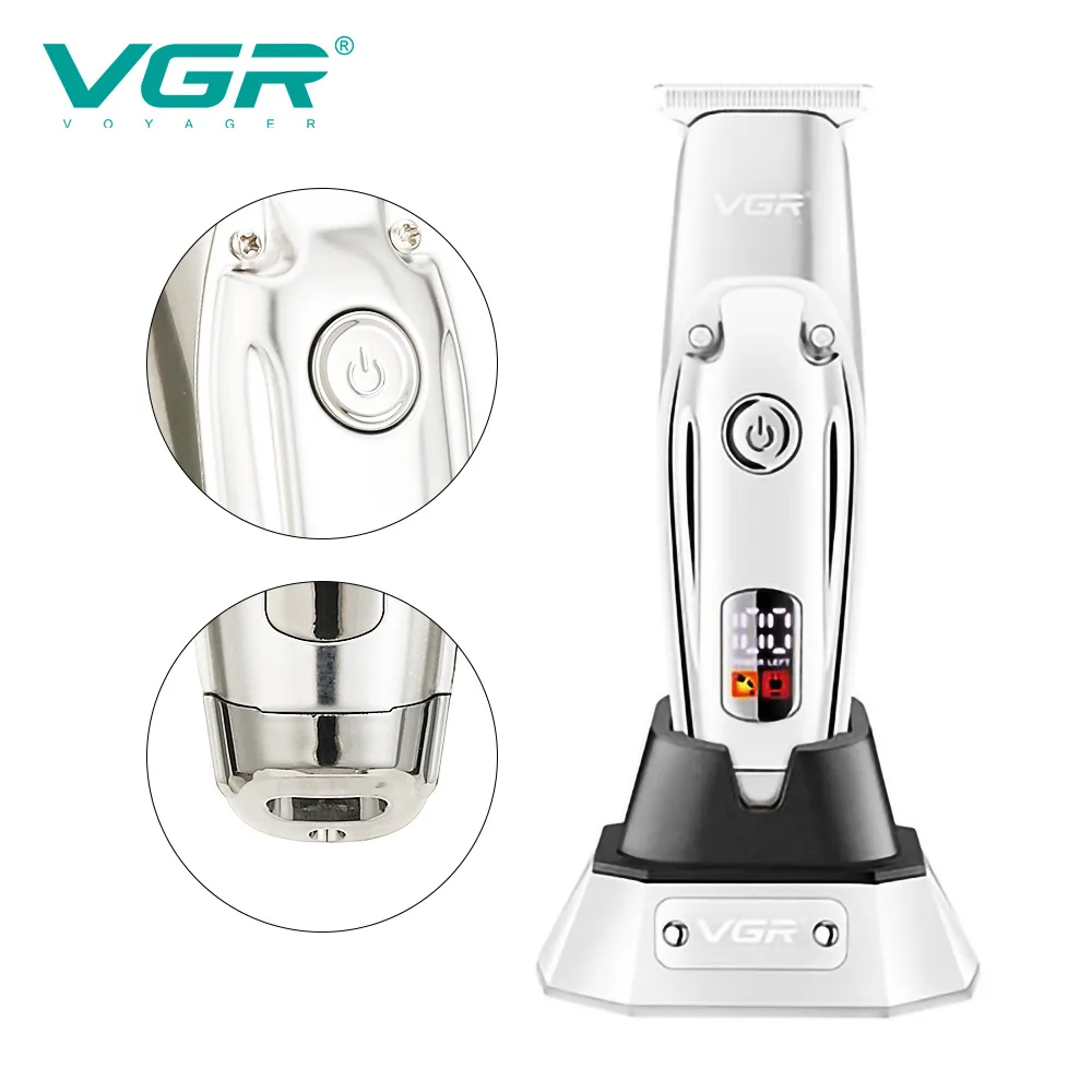 VGR Electric Hair Clipper Rechargeable Portable Home Appliance Personal Care Barber Trimmer For Men LCD USB Salon VGR V-277