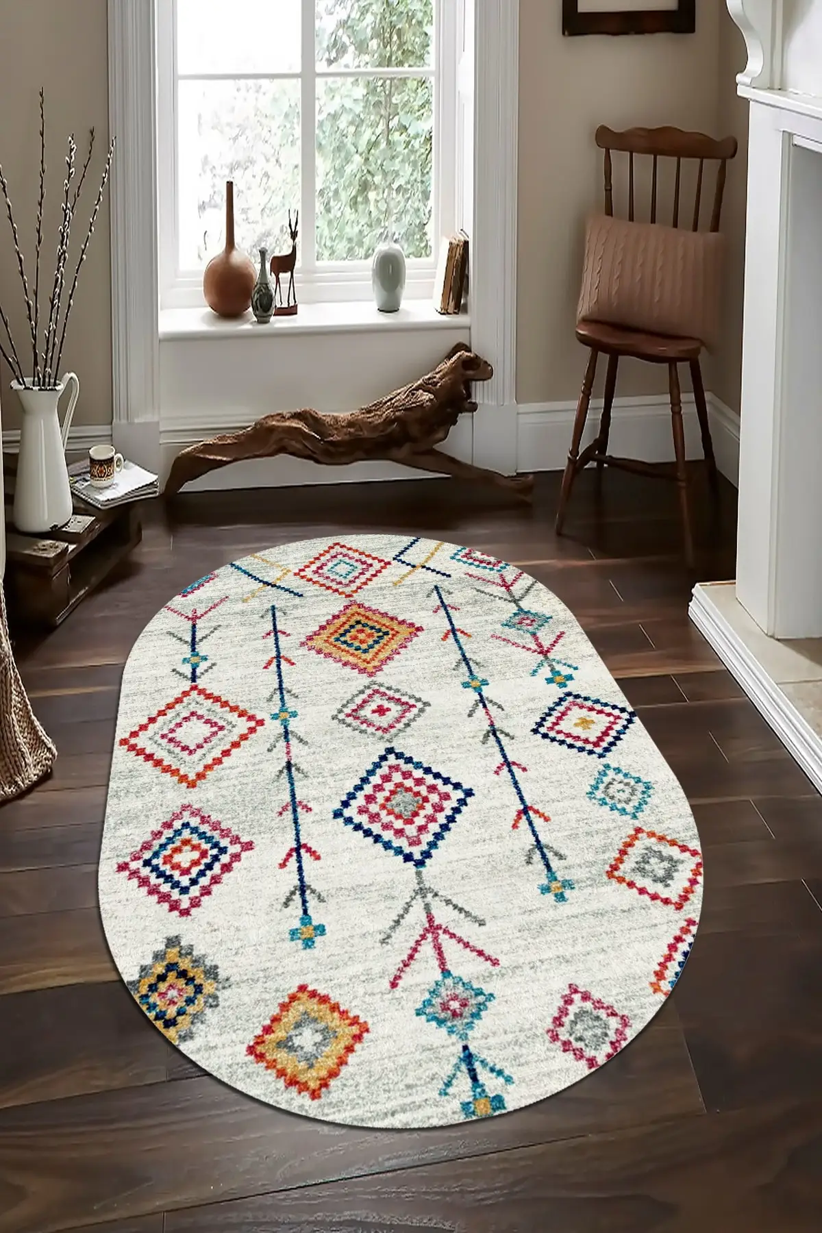 

Dovi chenille rug patterned Modern Oval carpet